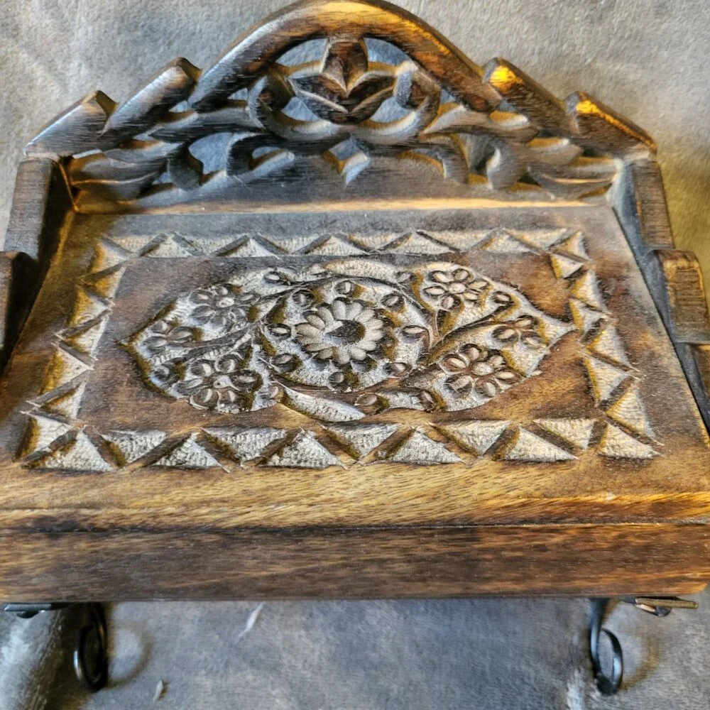 Intricately Carved Wooden Box